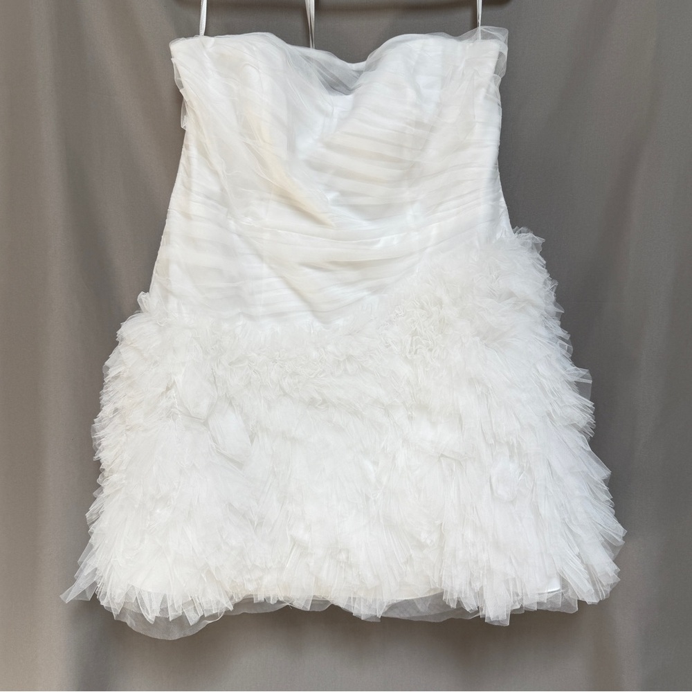 NWT Vera Wang White Wedding Dress Plus Size 18W Strapless Tulle Short Bridal